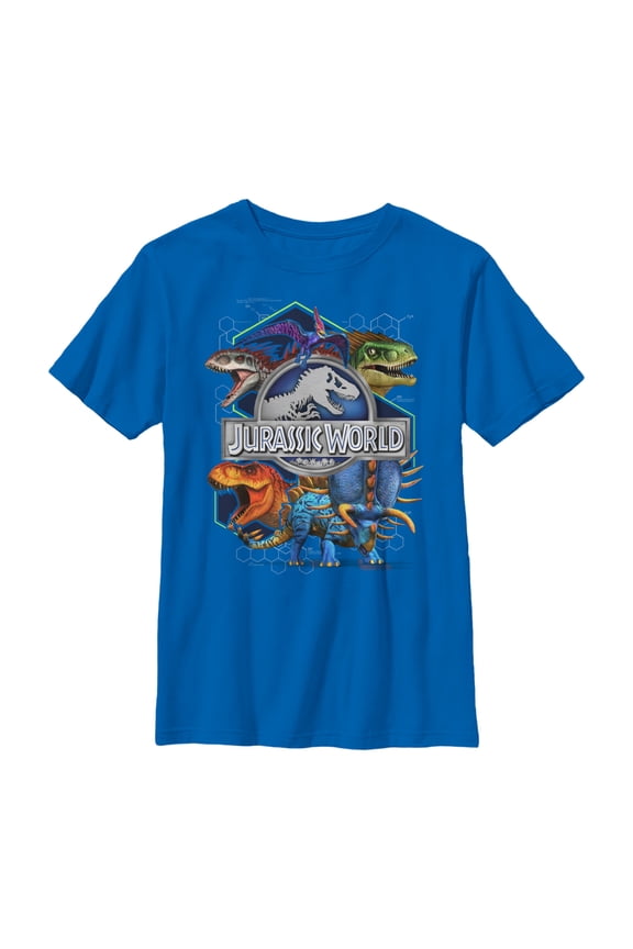 Boy's Jurassic World Dino DNA Sequence Graphic Tee Royal Blue X Large