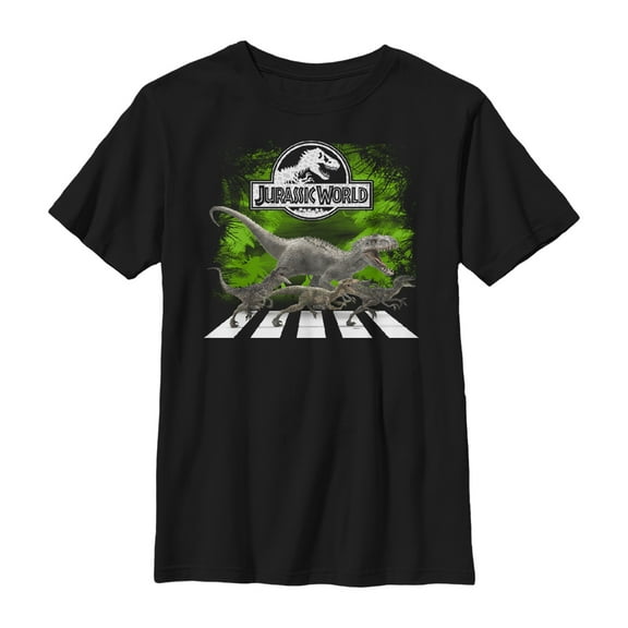 Boy's Jurassic World Dinosaur Crosswalk  Graphic Tee Black Small