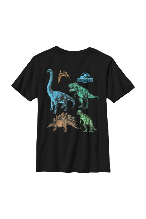 Boy's Jurassic World Dinosaur Party Graphic Tee Black Small