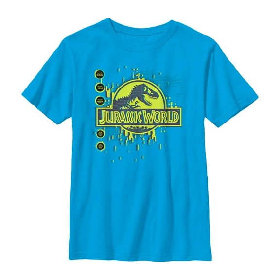 Boy's Jurassic World Dinosaur Statistics  Graphic Tee Turquoise Small