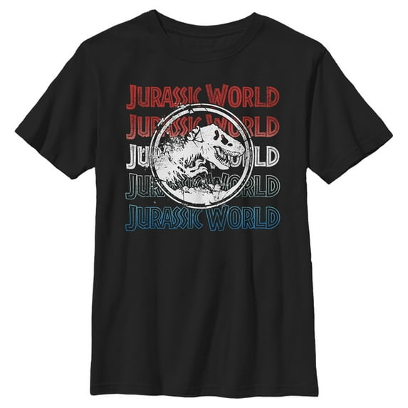Boy's Jurassic World Fallen Kingdom 4th of July Logo Graphic Tee Black Large