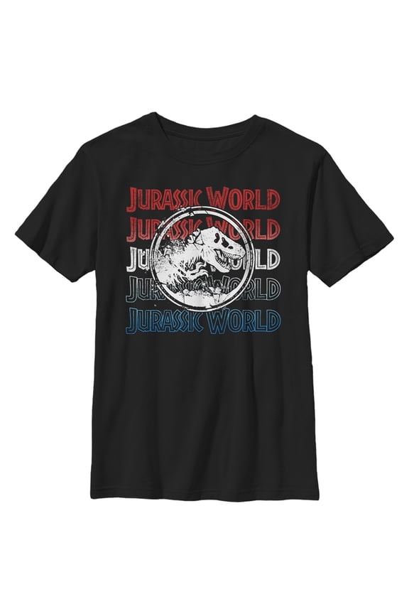 Boy's Jurassic World Fallen Kingdom 4th of July Logo Graphic Tee Black Small
