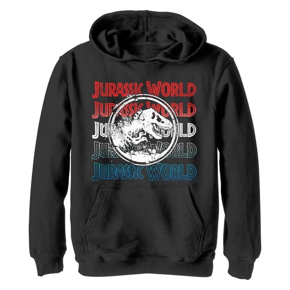 Boy's Jurassic World Fallen Kingdom 4th of July Logo Pull Over Hoodie