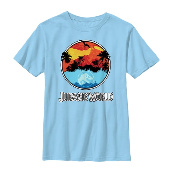 Boy's Jurassic World: Fallen Kingdom Apocalypse Logo Graphic Tee Light Blue Medium