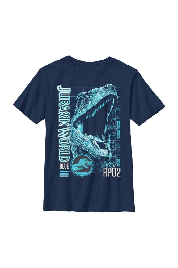Boy's Jurassic World: Fallen Kingdom Blue Portrait Graphic Tee Navy Blue Large