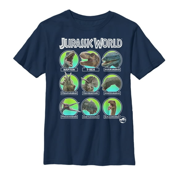 Boy's Jurassic World: Fallen Kingdom Dino All Stars Graphic Tee Navy Blue Small