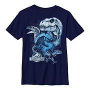 Boy's Jurassic World: Fallen Kingdom Dinosaur Frost Graphic Tee Navy Blue Small