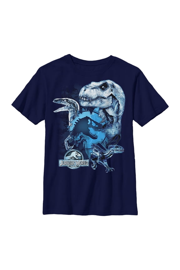 Boy's Jurassic World: Fallen Kingdom Dinosaur Frost  Graphic Tee Navy Blue Small