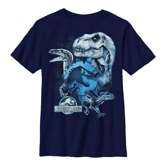 Boy's Jurassic World: Fallen Kingdom Dinosaur Frost Graphic Tee Navy Blue X Large