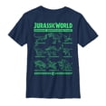 thumbnail image 1 of Boy's Jurassic World: Fallen Kingdom Dinosaur Identification Card  Graphic Tee Navy Blue Small, 1 of 3