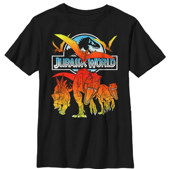 Boy's Jurassic World: Fallen Kingdom Fire Dinosaurs  Graphic Tee Black Small