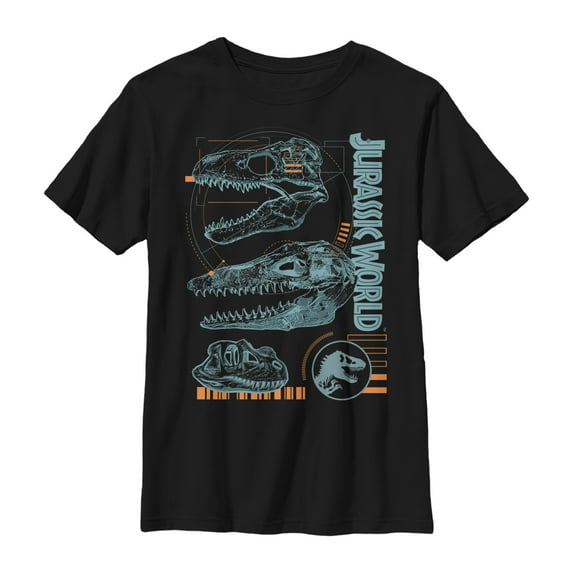 Boy's Jurassic World: Fallen Kingdom Fossil Skulls Graphic Tee Black Large