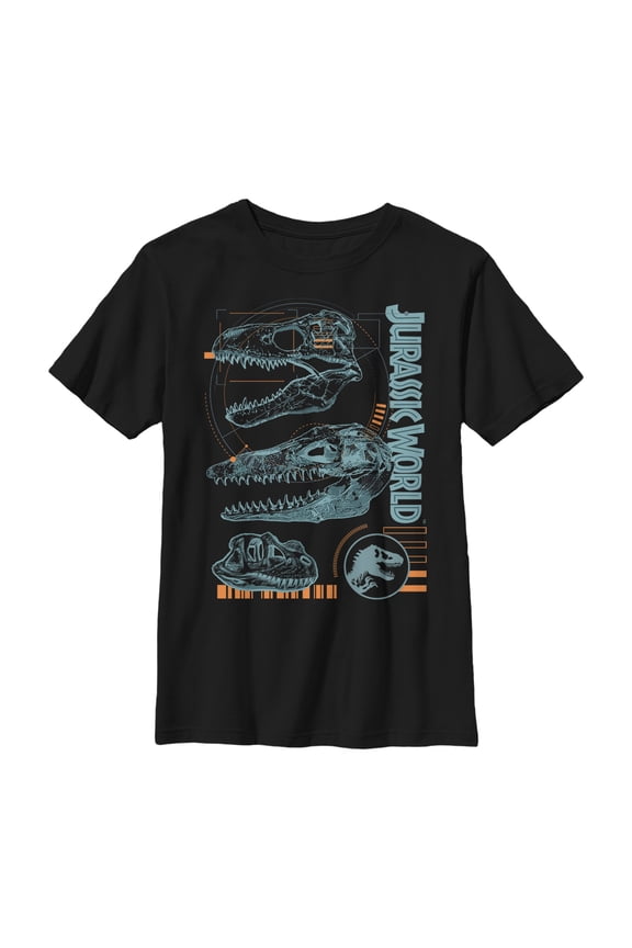 Boy's Jurassic World: Fallen Kingdom Fossil Skulls Graphic Tee Black Large