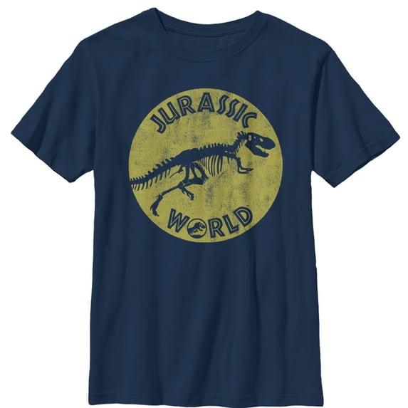 Boy's Jurassic World: Fallen Kingdom Retro Fossil Graphic Tee Navy Blue X Small