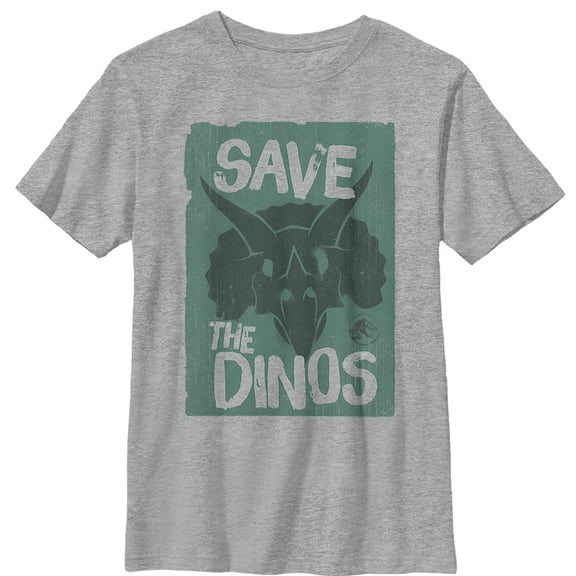 Boy's Jurassic World: Fallen Kingdom Save the Dinos Cartoon  Graphic Tee Athletic Heather Large