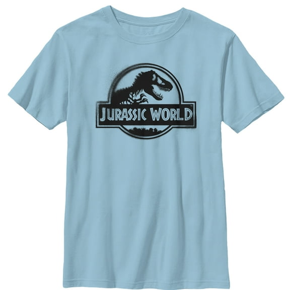 Boy's Jurassic World: Fallen Kingdom Spray Paint Print Logo  Graphic Tee Light Blue X Large