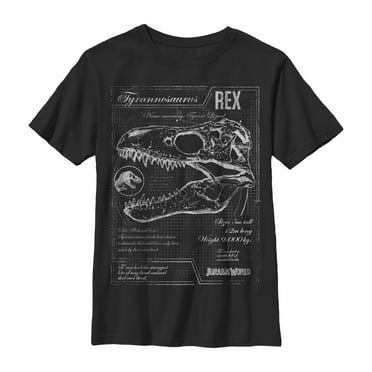 Boy's Jurassic World: Fallen Kingdom T. Rex Schematics  Graphic Tee Black X Large
