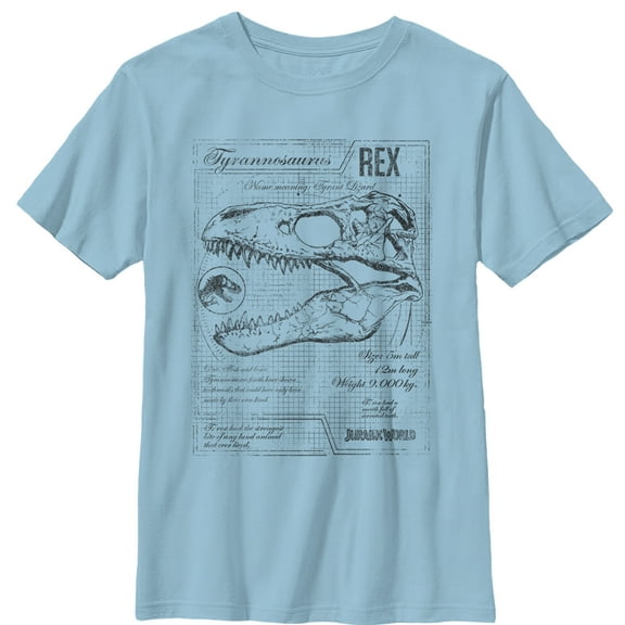 Boy's Jurassic World: Fallen Kingdom T. Rex Schematics  Graphic Tee Light Blue Large