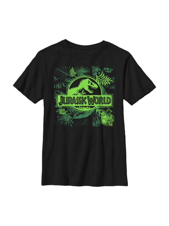 Boy's Jurassic World Fern Leaf Logo Graphic Tee Black Large