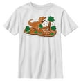 thumbnail image 1 of Boy's Jurassic World Gingerbread Dinosaur Island Graphic Tee White Medium, 1 of 4