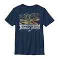 thumbnail image 1 of Boy's Jurassic World Isla Nublar Raptor Party  Graphic Tee Navy Blue Large, 1 of 3