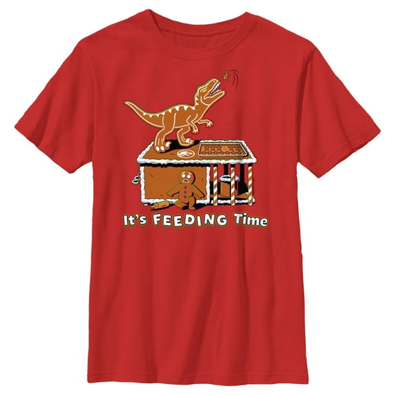 Boy's Jurassic World It’s Feeding Time Graphic Tee Red Large