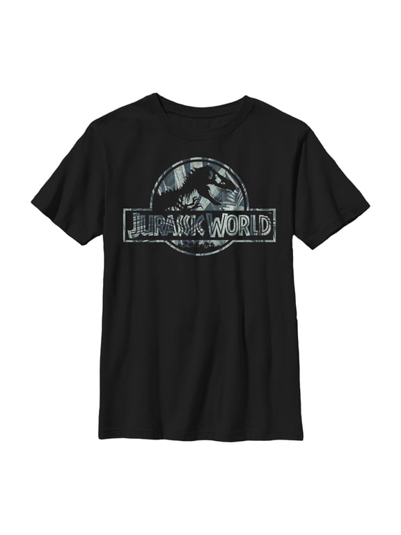 Boy's Jurassic World Jurassic Worldscale Tropical T. Rex Logo Graphic Tee Black X Large