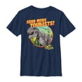 thumbnail image 1 of Boy's Jurassic World More Tourists Circle Graphic Tee Navy Blue Medium, 1 of 3