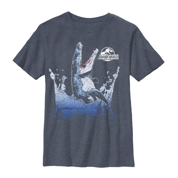 Boy's Jurassic World Mosasaurus Show Graphic Tee Navy Blue Heather X Large