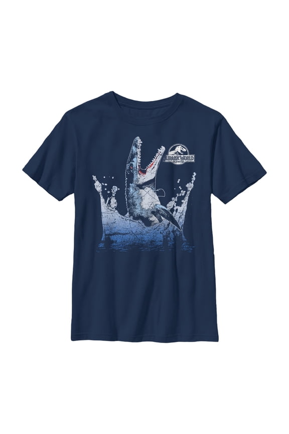 Boy's Jurassic World Mosasaurus Show Graphic Tee Navy Blue X Small