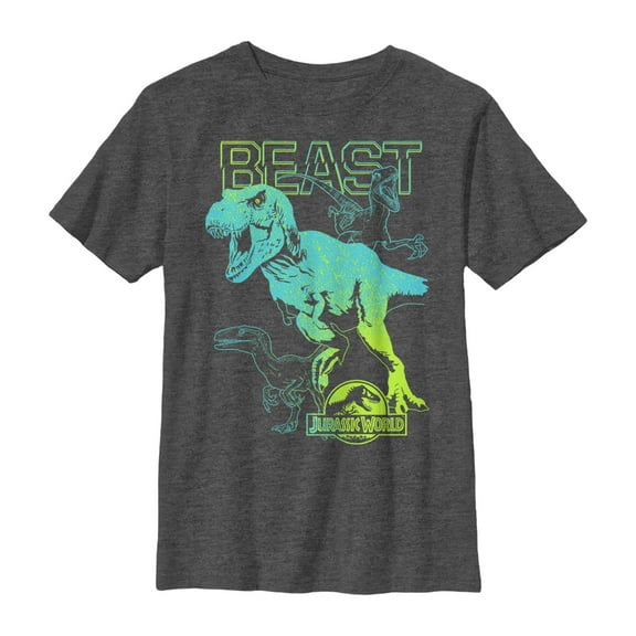 Boy's Jurassic World Ombre Shade Beast Graphic Tee Charcoal Heather X Large