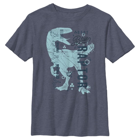 Boy's Jurassic World RP02 Blue Raptor Graphic Tee Navy Blue Heather X Large