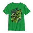 thumbnail image 1 of Boy's Jurassic World Raptor Beast Pattern  Graphic Tee Kelly Green Small, 1 of 3