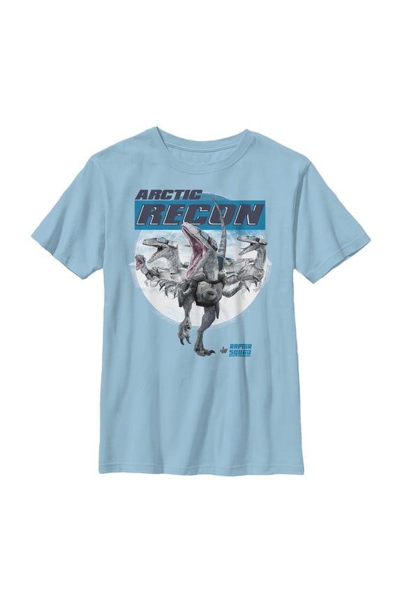 Boy's Jurassic World Raptor Recon  Graphic Tee Light Blue Small