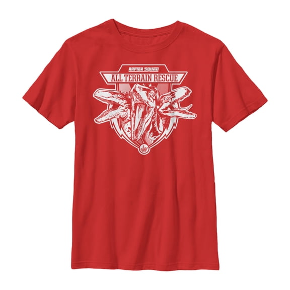 Boy's Jurassic World Raptor Squad Shield  Graphic Tee Red X Small