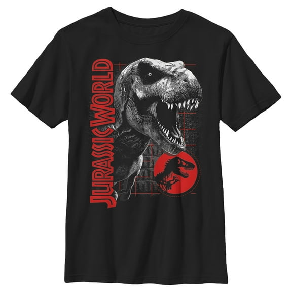 Boy's Jurassic World Realistic T-Rex  Graphic Tee Black X Small