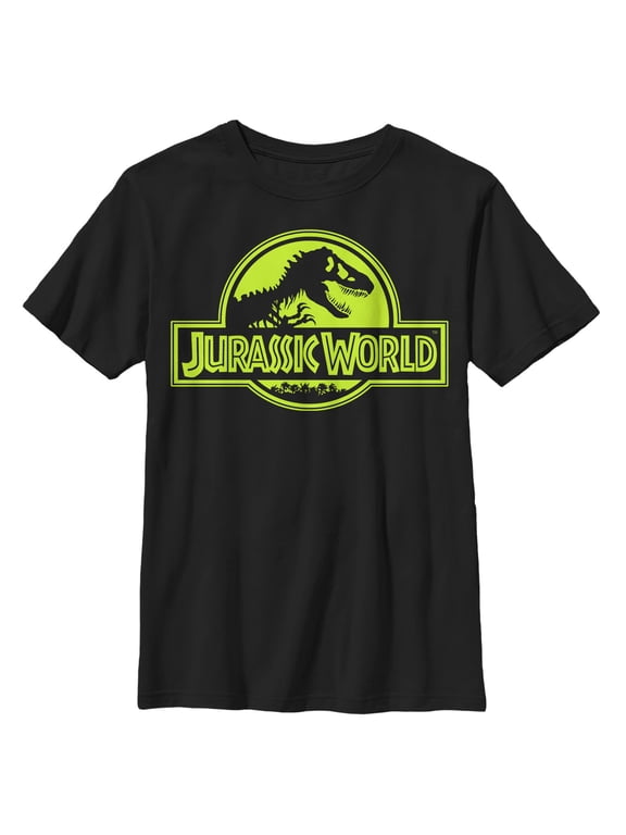 Boy's Jurassic World Retro T. Rex Logo Graphic Tee Black X Large