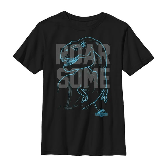 Boy's Jurassic World Roarsome Outline Graphic Tee Black Large
