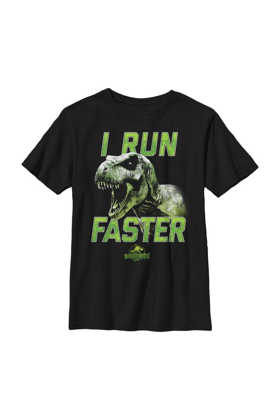 Boy's Jurassic World Run Faster Graphic Tee Black Small