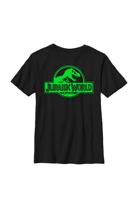 Boy's Jurassic World Simple T. Rex Logo Graphic Tee Black Large