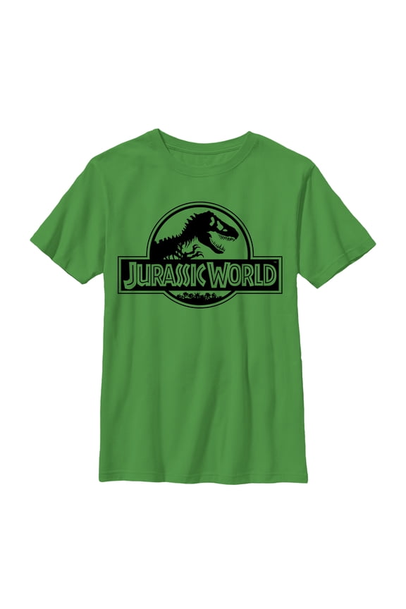 Boy's Jurassic World Simple T. Rex Logo Graphic Tee Kelly Green Medium