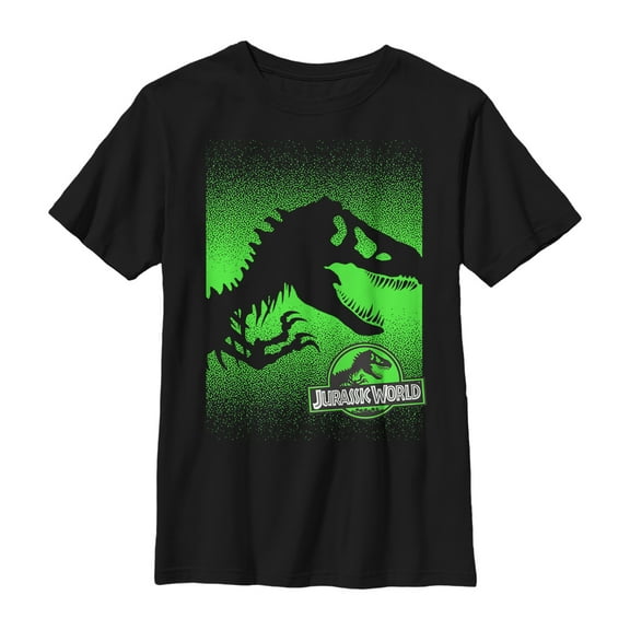 Boy's Jurassic World Skeleton Silhouette  Graphic Tee Black X Small