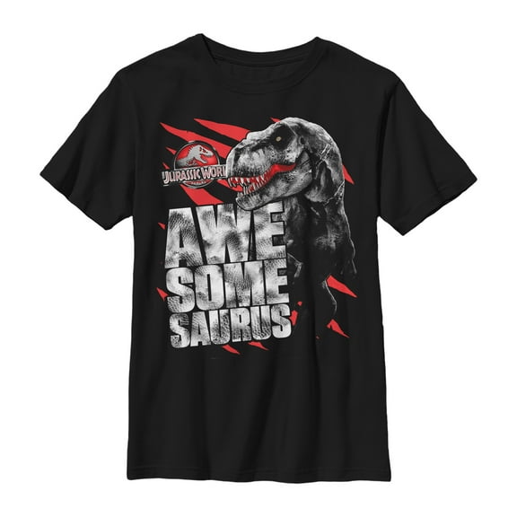 Boy's Jurassic World T. Rex Awesomesaurus  Graphic Tee Black X Small