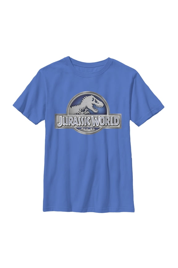 Boy's Jurassic World T. Rex Logo  Graphic Tee Royal Small