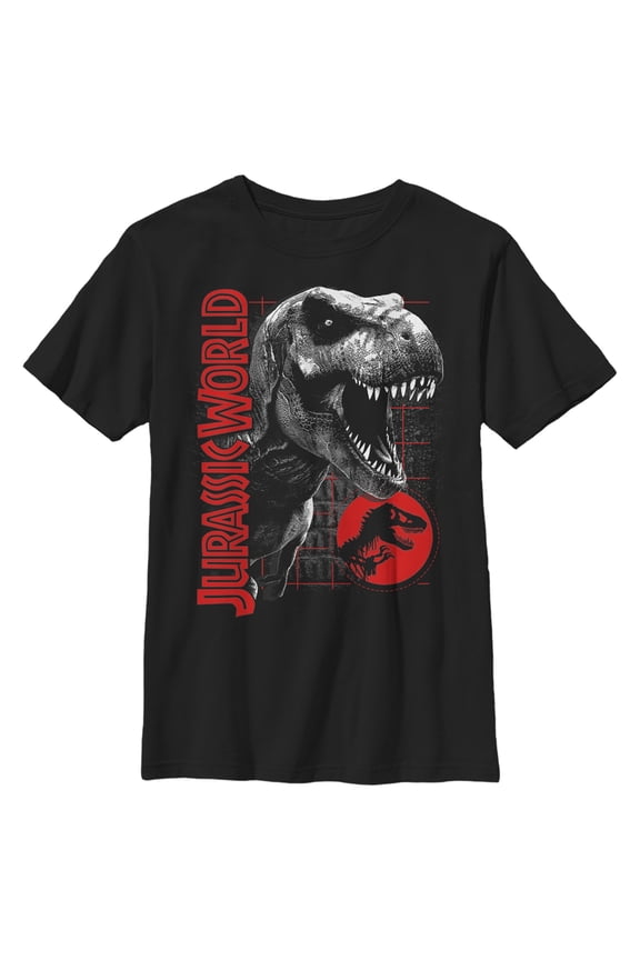 Boy's Jurassic World Realistic T-Rex Graphic Tee Black Small