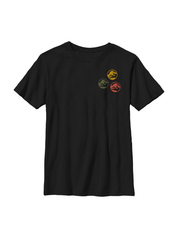 Boy's Jurassic World Trio Logo Badge Graphic Tee Black X Small