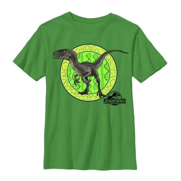 Boy's Jurassic World Velociraptor DNA  Graphic Tee Kelly Green Small