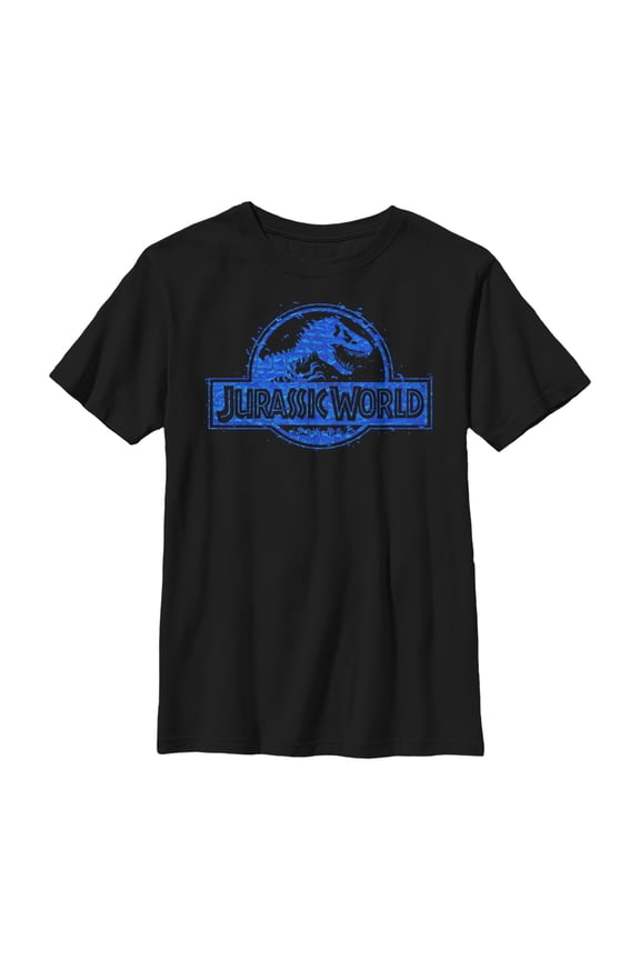 Boy's Jurassic World Wave Logo Graphic Tee Black X Large