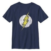 Boys Husky Justice League Distressed Lightning Logo Graphic T-Shirt
