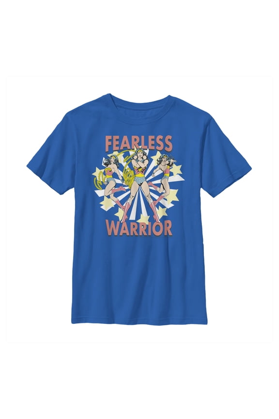 Boy's Justice League Fearless Warrior Graphic Tee Royal Blue X Large